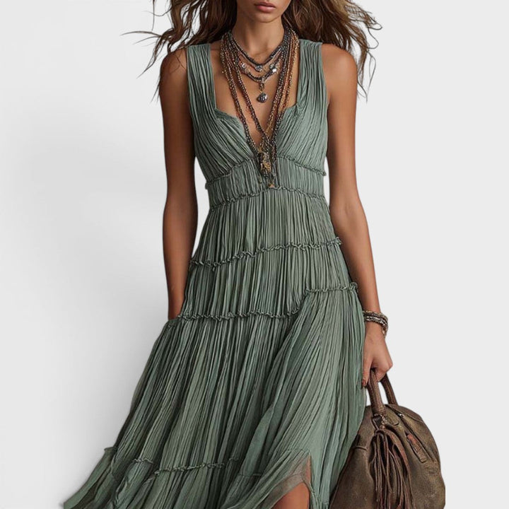 Alexa - Vestido largo boho de tacto suave