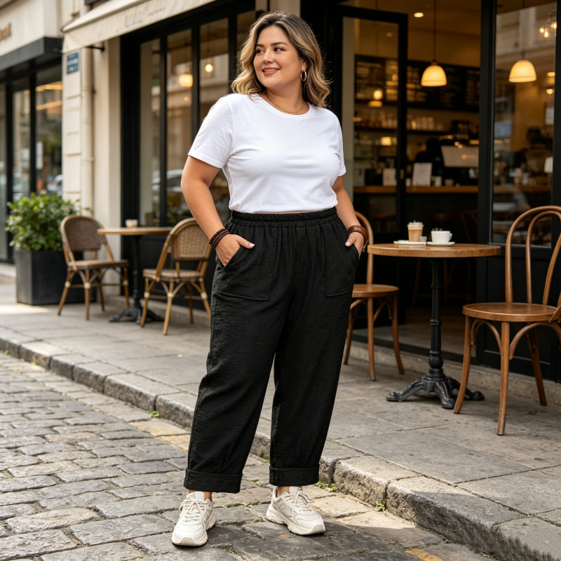 Perdita - Pantalón de pernera ancha y tacto suave