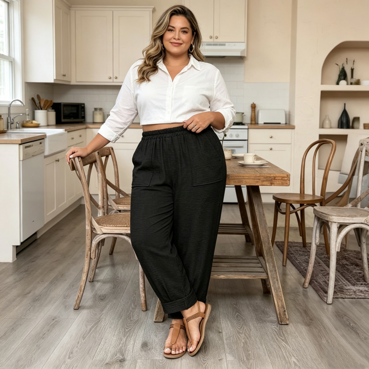 Perdita - Pantalón de pernera ancha y tacto suave