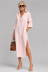 Rosabella - Vestido midi resistente a las arrugas con cinturón