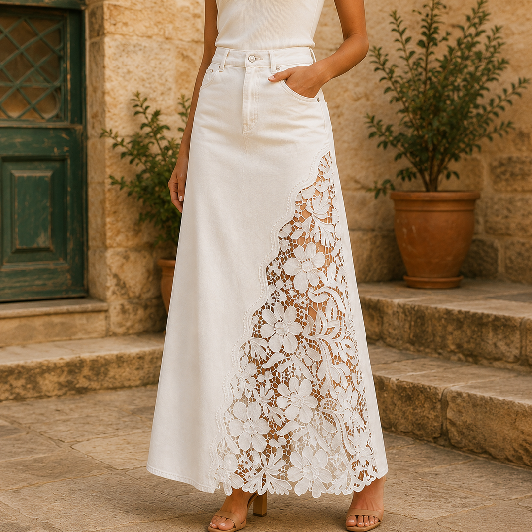 Faelyn - Falda maxi elegante de cintura alta