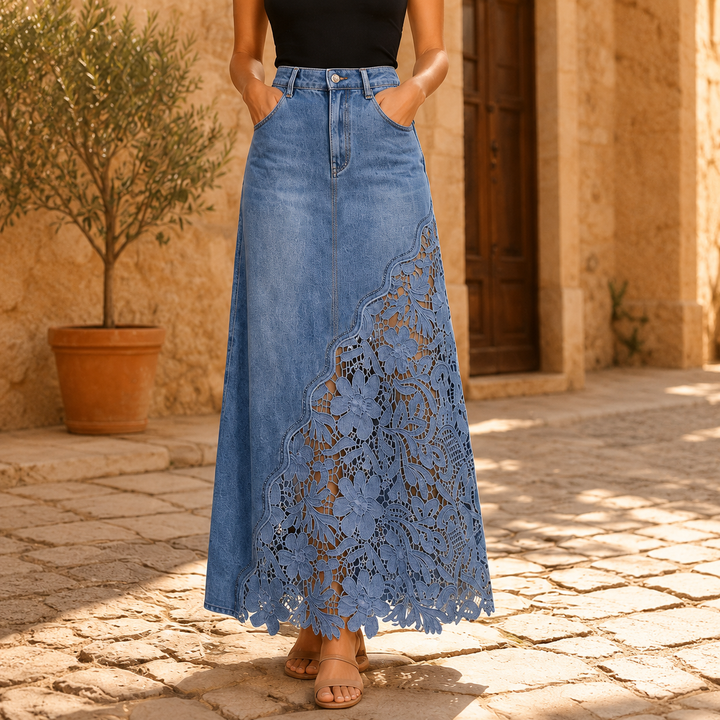 Faelyn - Falda maxi elegante de cintura alta
