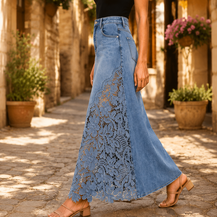 Faelyn - Falda maxi elegante de cintura alta