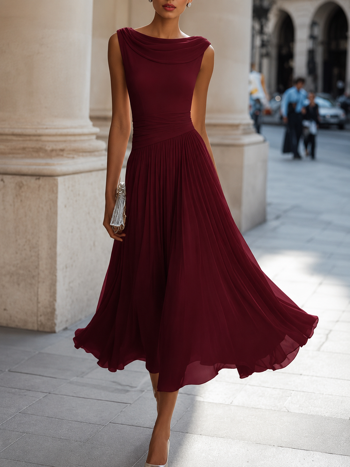 Carissa - Vestido midi elegante con drapeado