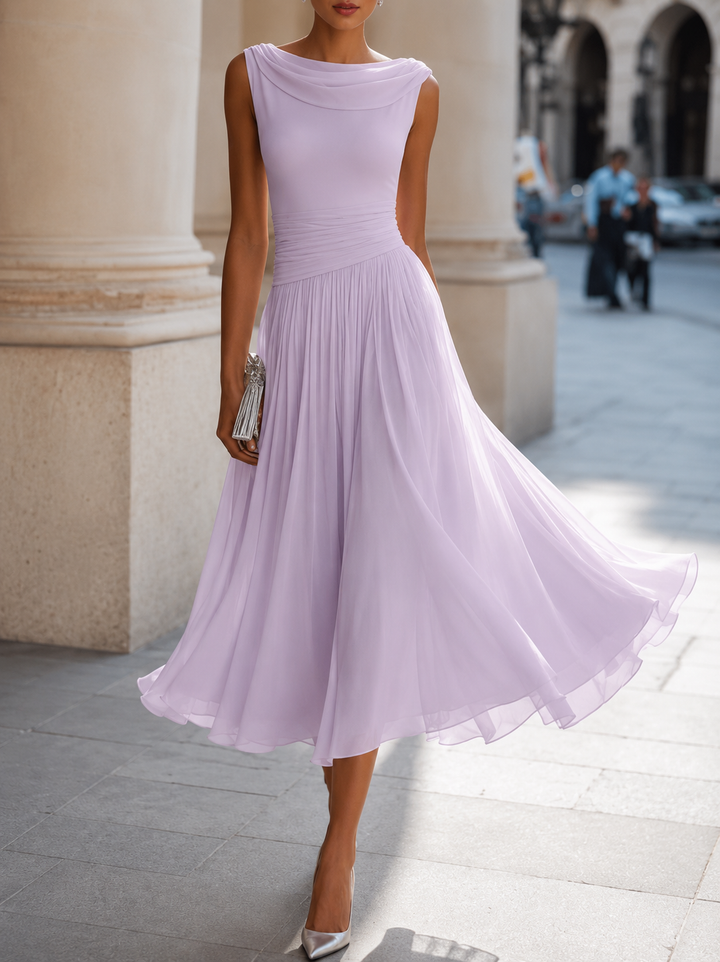 Carissa - Vestido midi elegante con drapeado