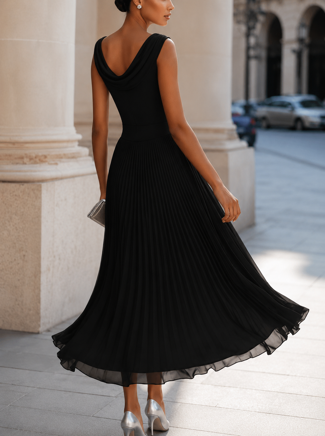Carissa - Vestido midi elegante con drapeado