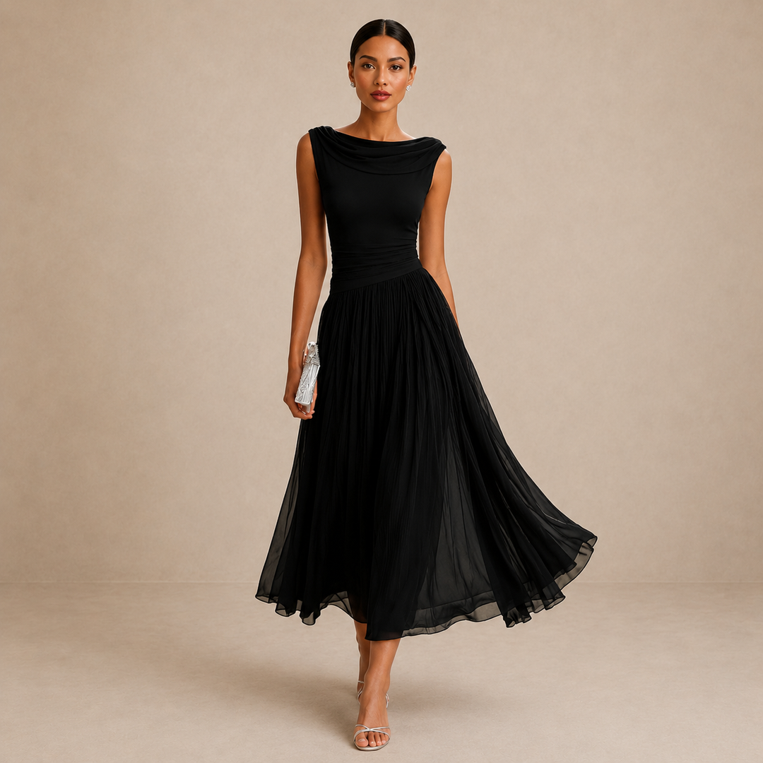 Carissa - Vestido midi elegante con drapeado