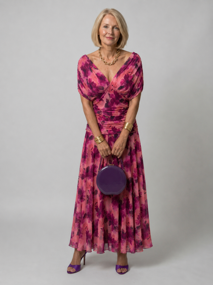 Galatea - Vestido midi ligero con escote Bardot