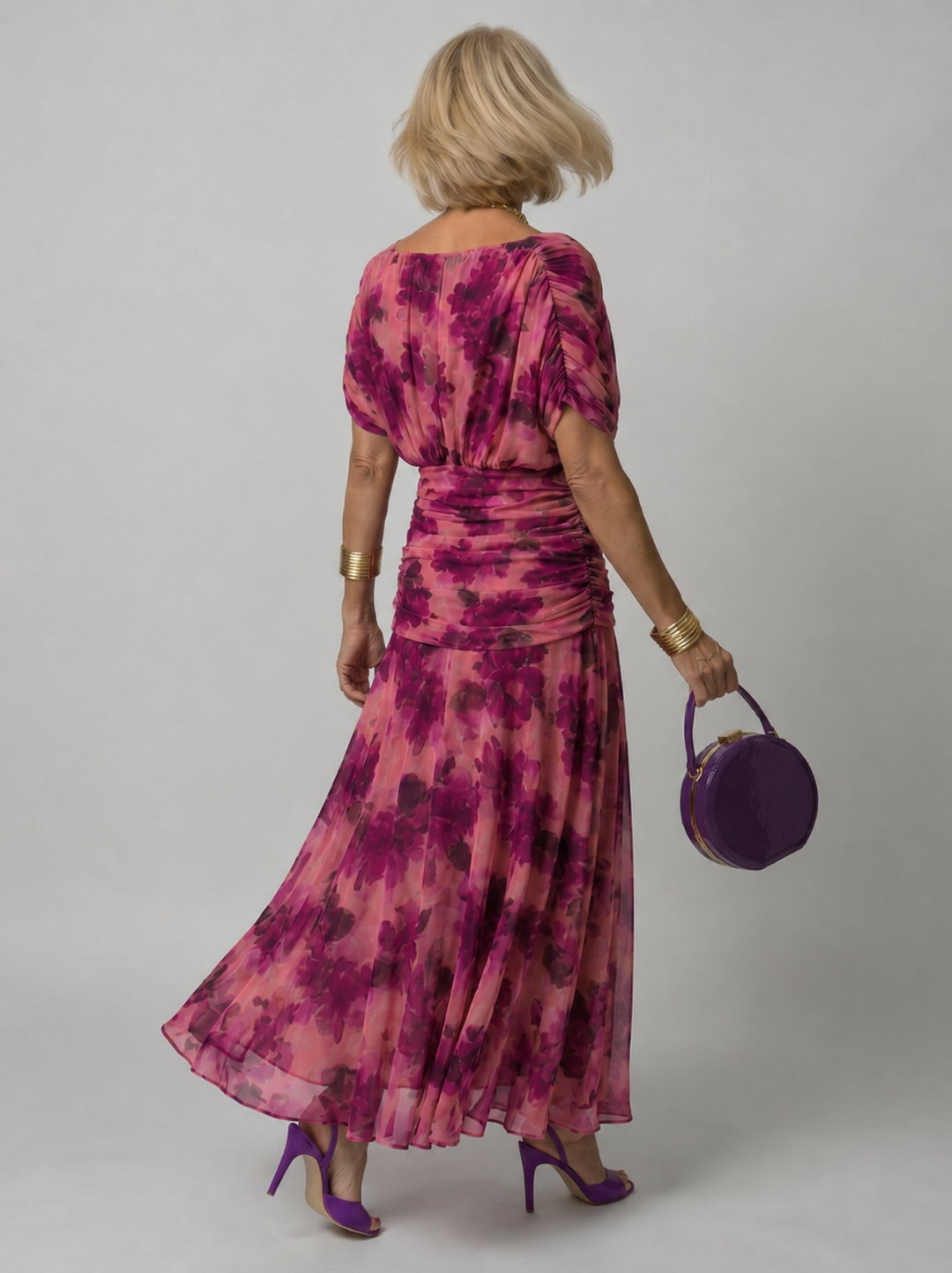 Galatea - Vestido midi ligero con escote Bardot
