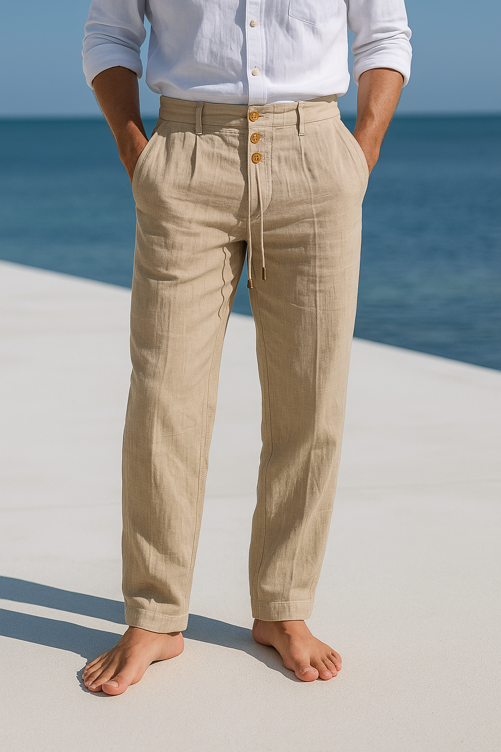 Jarven - Pantalón de lino transpirable