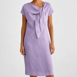 Elissara - Vestido vaporoso con lazada al cuello