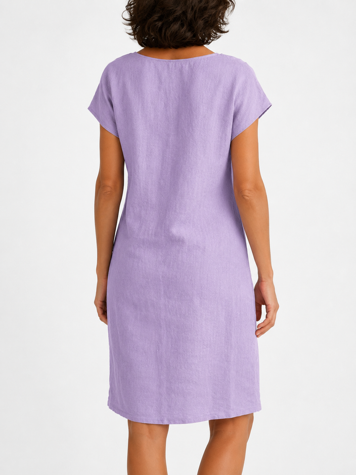 Elissara - Vestido vaporoso con lazada al cuello