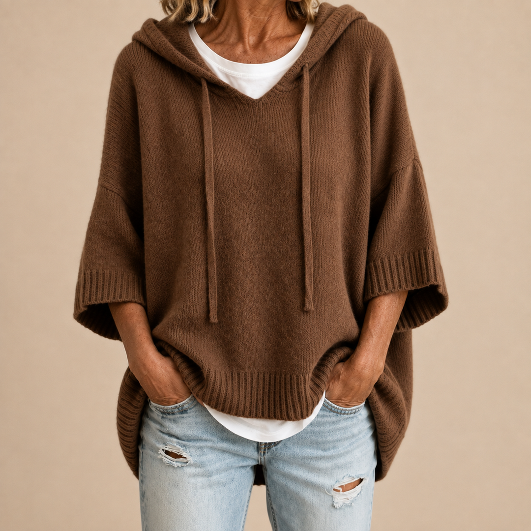 Delavique - Jersey oversize de punto con capucha