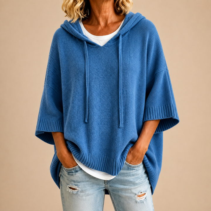 Delavique - Jersey oversize de punto con capucha
