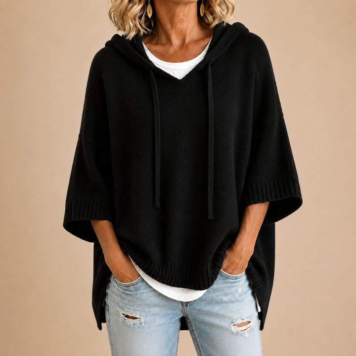 Delavique - Jersey oversize de punto con capucha