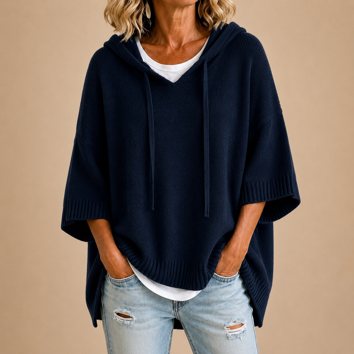 Delavique - Jersey oversize de punto con capucha