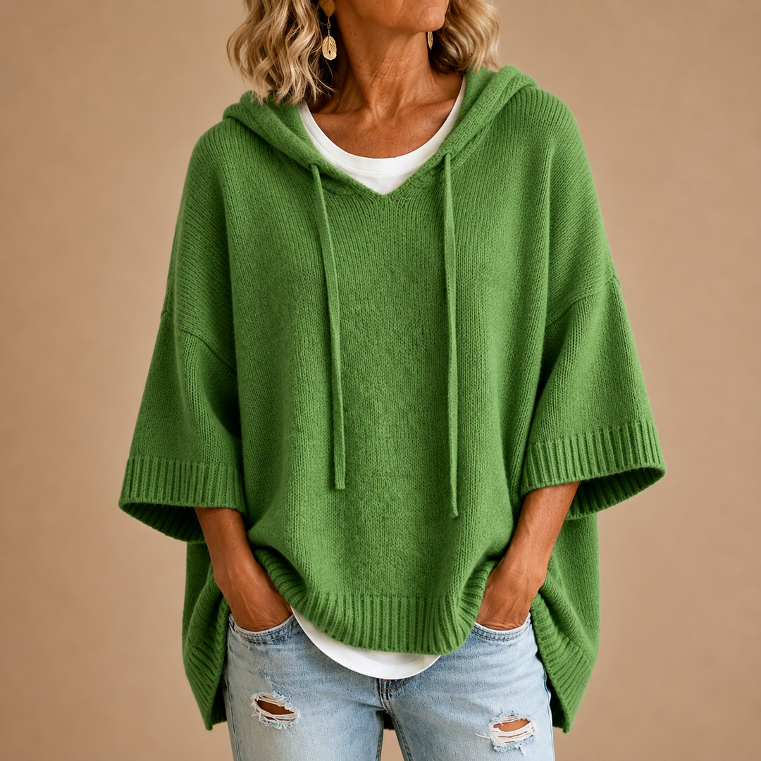 Delavique - Jersey oversize de punto con capucha
