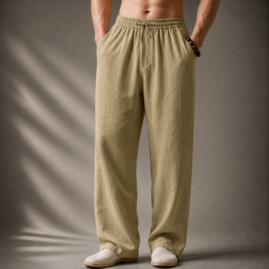 Auberon - Pantalón de lino de corte relajado