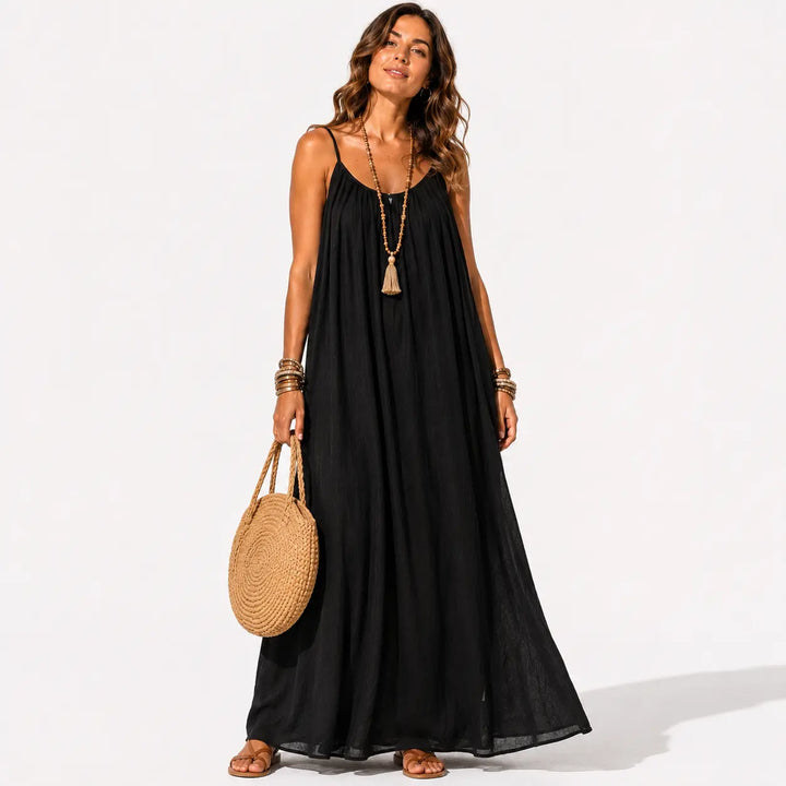 Melodía - Vestido midi cruzado con escote en V y tacto suave
