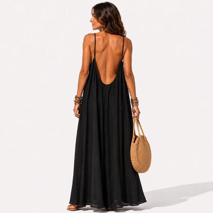 Melodía - Vestido midi cruzado con escote en V y tacto suave