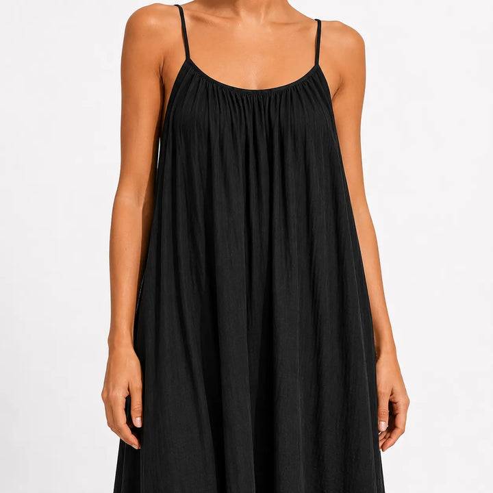 Melodía - Vestido midi cruzado con escote en V y tacto suave