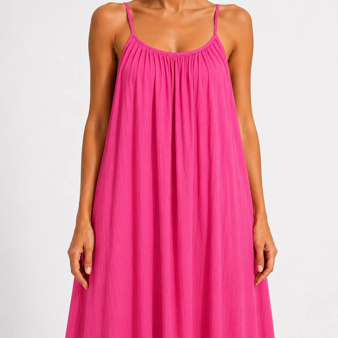 Melodía - Vestido midi cruzado con escote en V y tacto suave