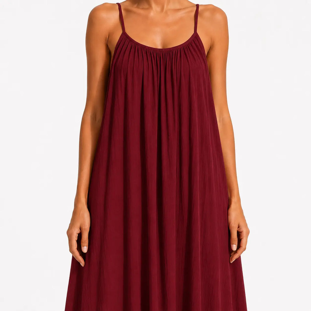 Melodía - Vestido midi cruzado con escote en V y tacto suave