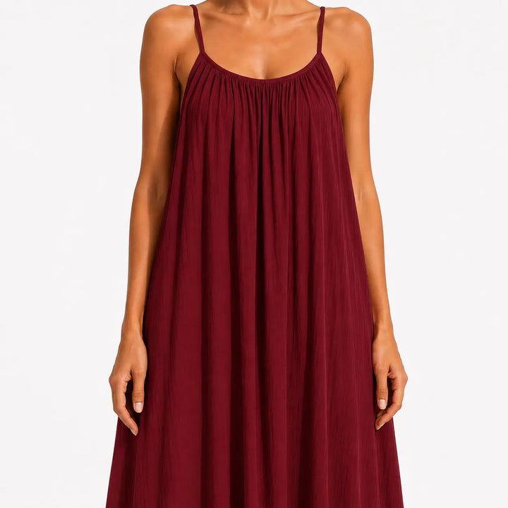 Melodía - Vestido midi cruzado con escote en V y tacto suave