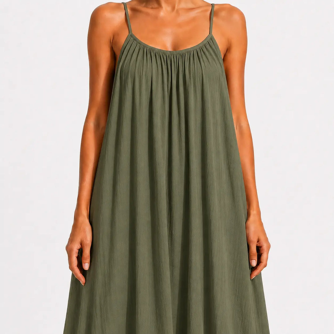 Melodía - Vestido midi cruzado con escote en V y tacto suave