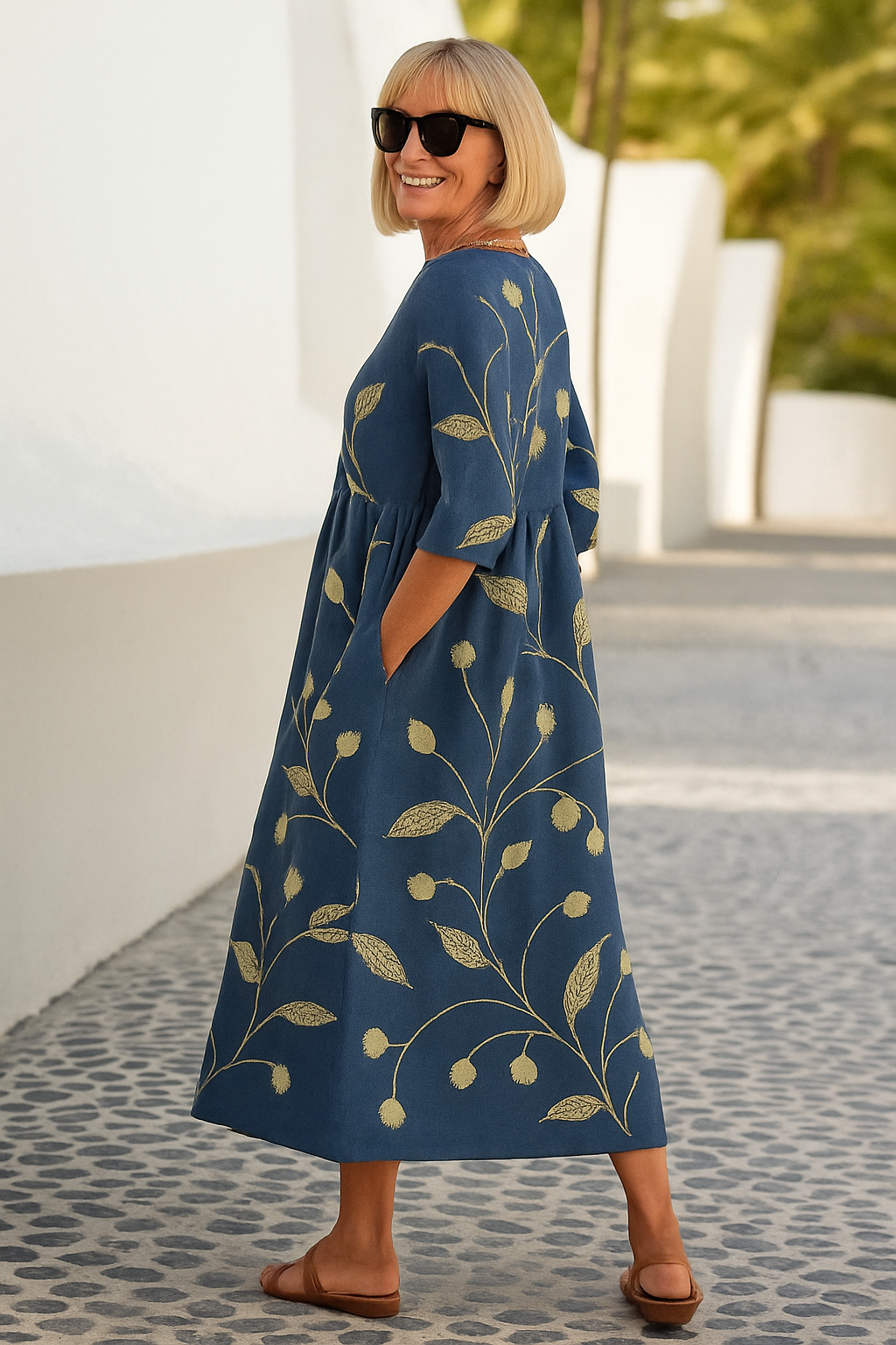Cassandra - Vestido maxi de tacto suave