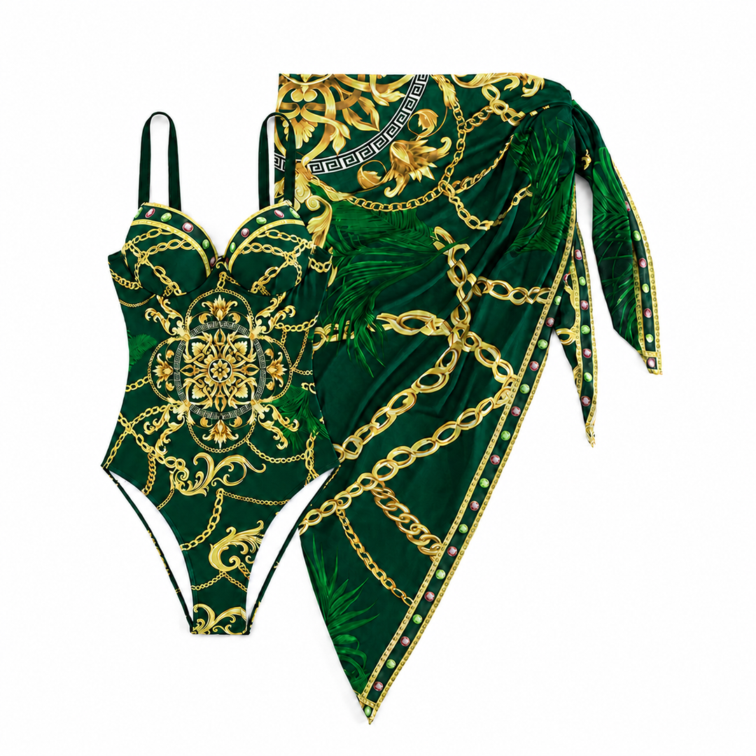 Diana - Conjunto de bañador push-up de una pieza y salida de playa