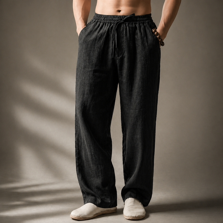 Auberon - Pantalón de lino de corte relajado