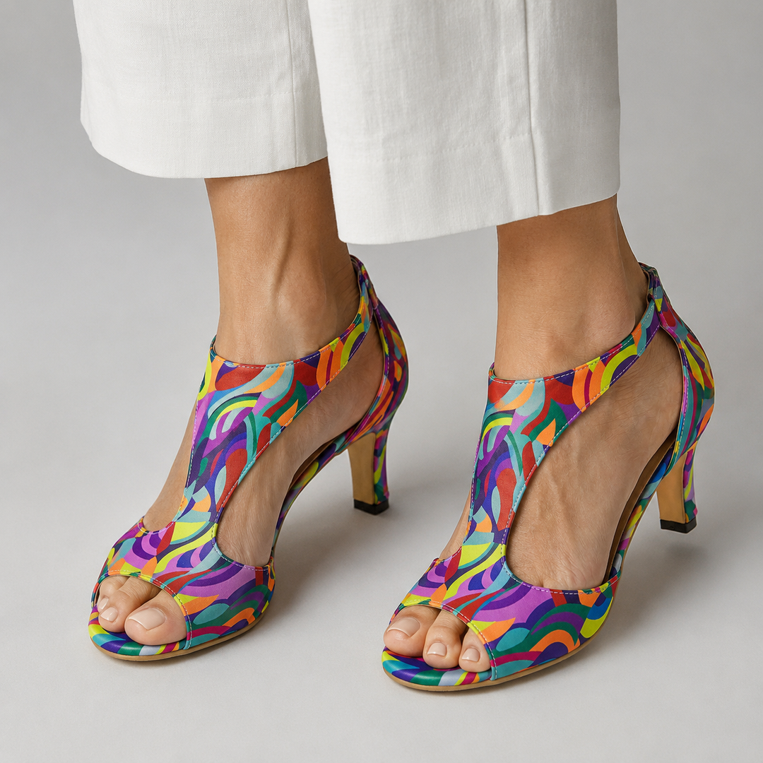 Corabelle - Sandalias de tacón elegantes con tira en T