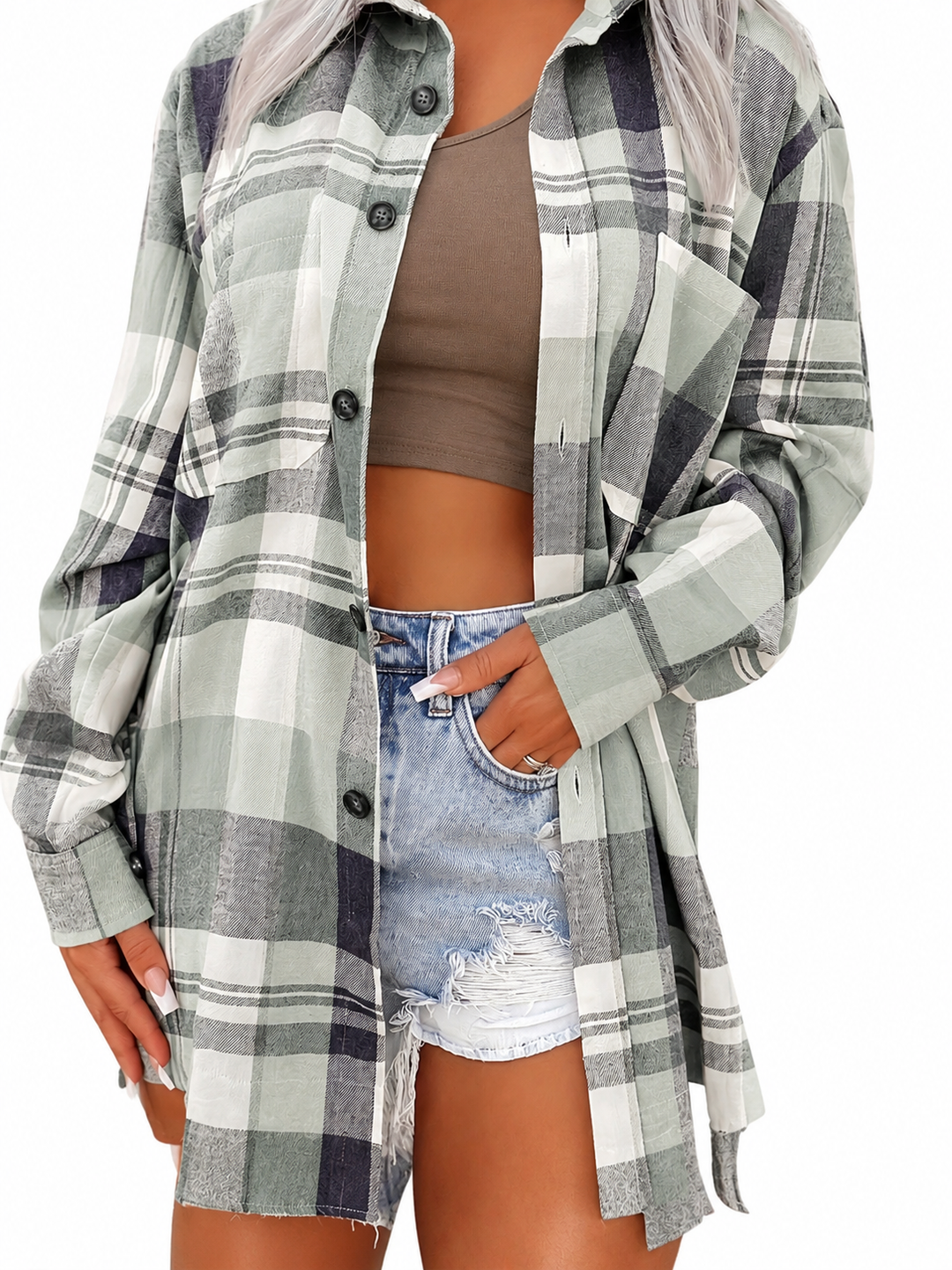 Nadira - Camisa de cuadros vichy fresca