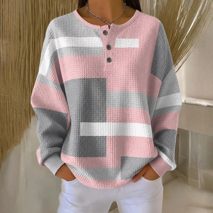 Aimee - Jersey de bloques de color con detalle de botones y tacto suave