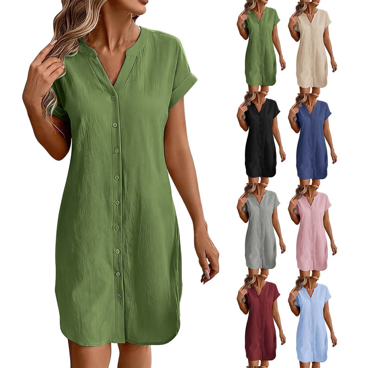 Ainslea - Vestido camisero mini texturizado