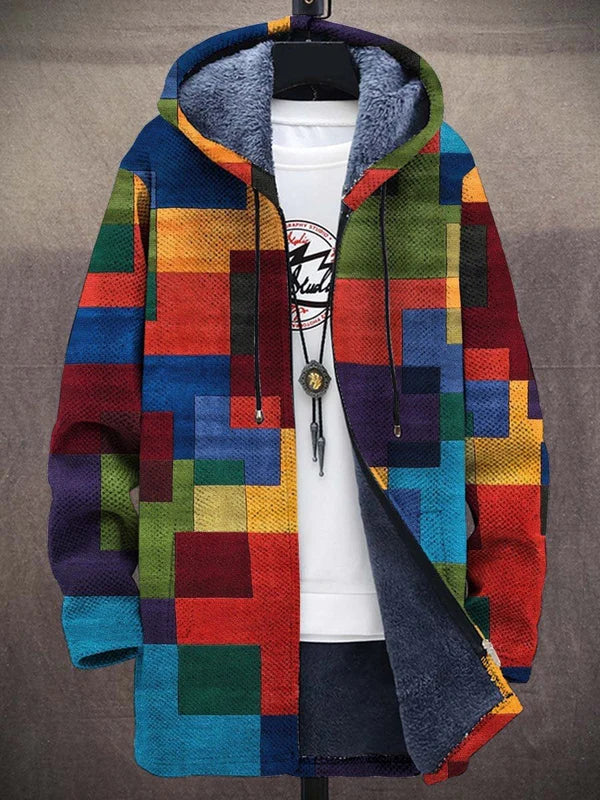 Barden - Chaqueta con capucha forrada de felpa con bloques de color