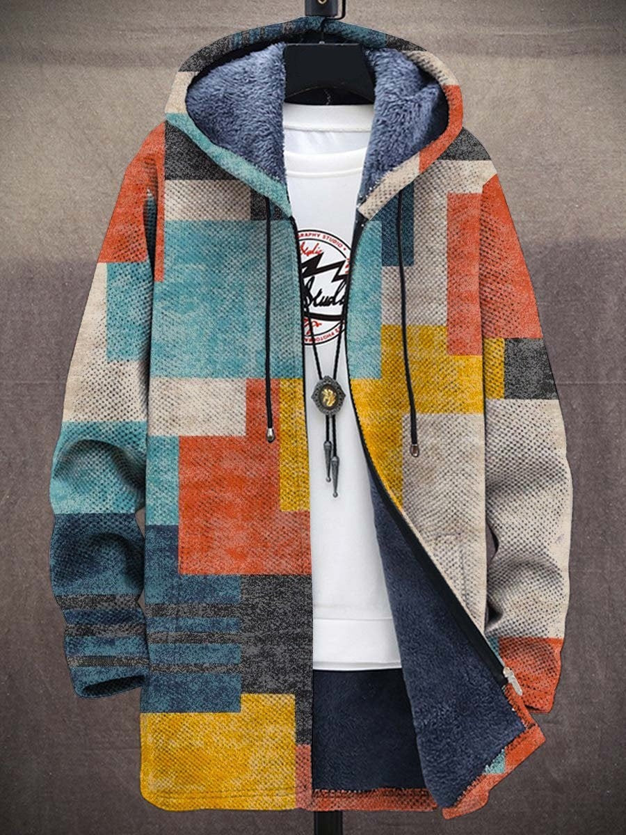 Barden - Chaqueta con capucha forrada de felpa con bloques de color