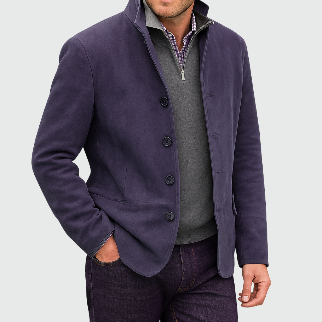 Aberley - Chaqueta con abotonadura frontal y tacto suave