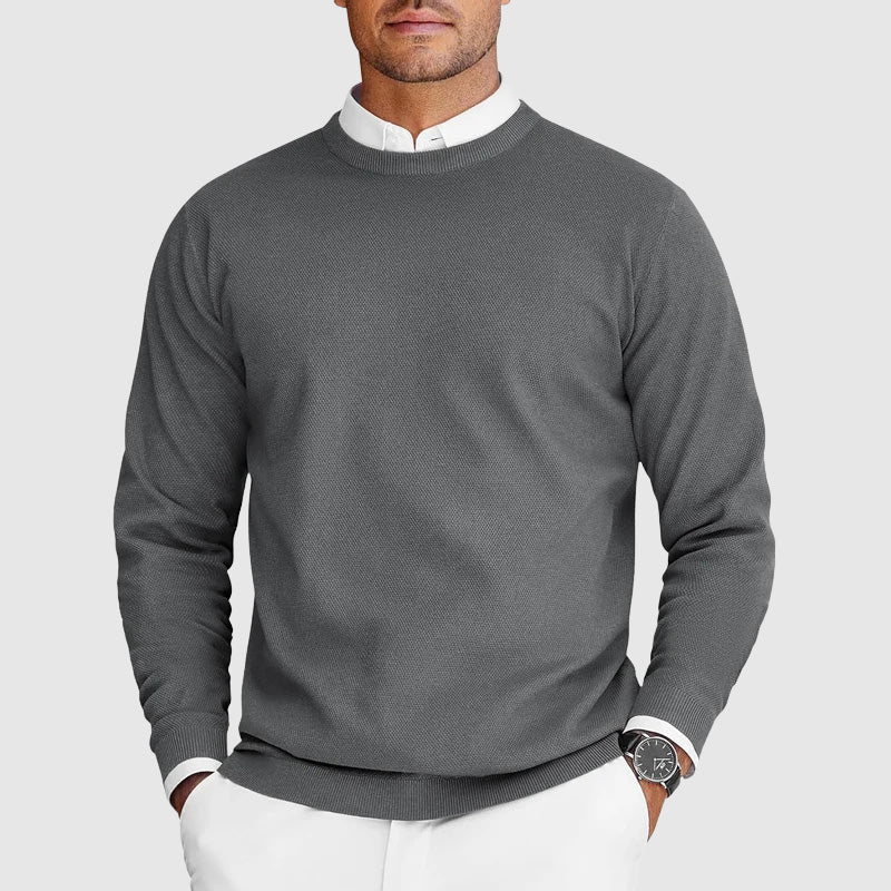 Corvyn - Jersey de cuello redondo de tacto suave