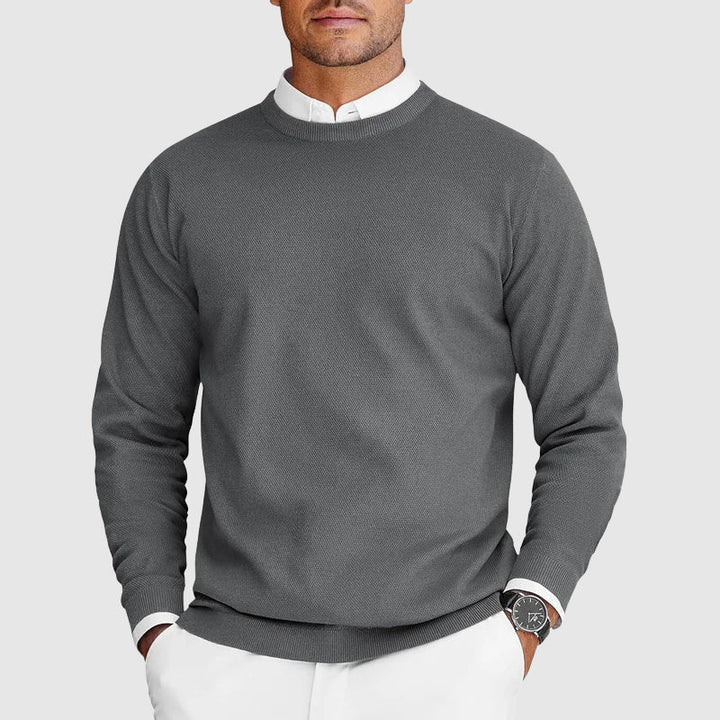 Corvyn - Jersey de cuello redondo de tacto suave