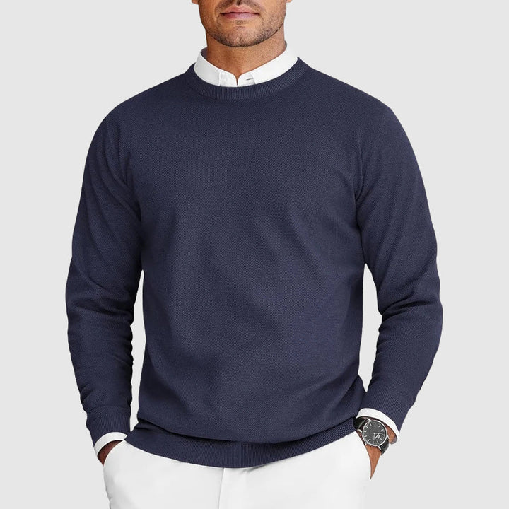 Corvyn - Jersey de cuello redondo de tacto suave