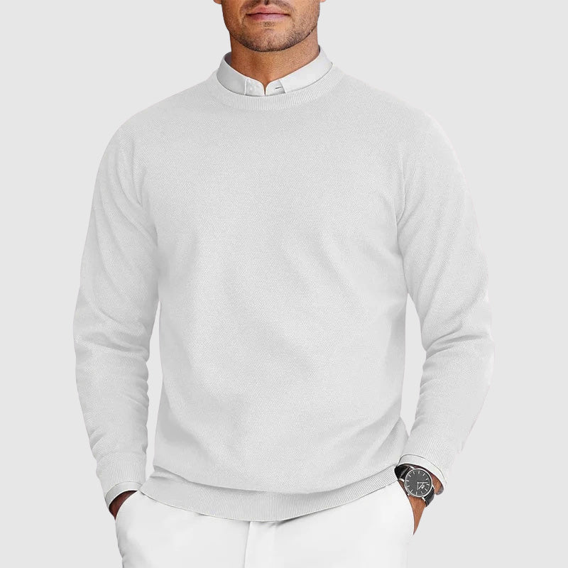 Corvyn - Jersey de cuello redondo de tacto suave