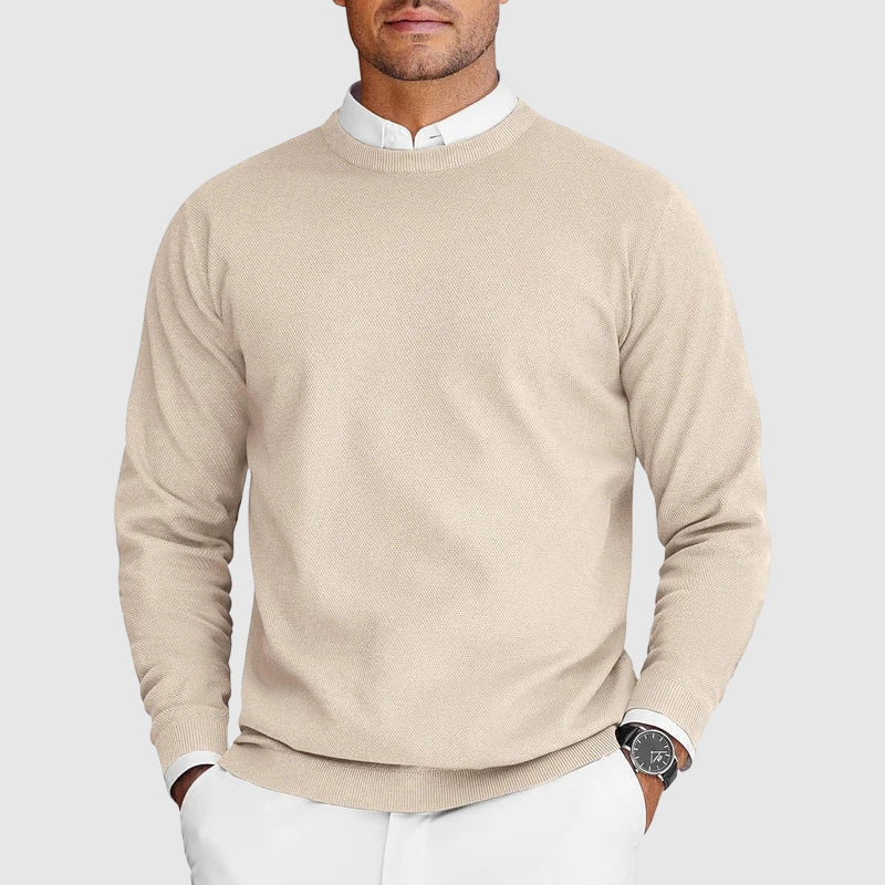 Corvyn - Jersey de cuello redondo de tacto suave