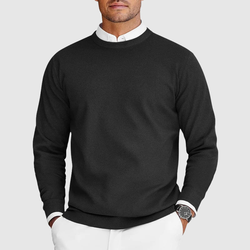 Corvyn - Jersey de cuello redondo de tacto suave