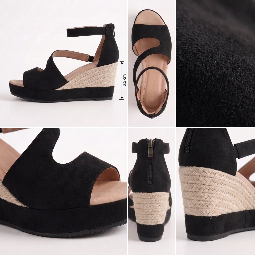 Eluned - sandalias de cuña acolchadas