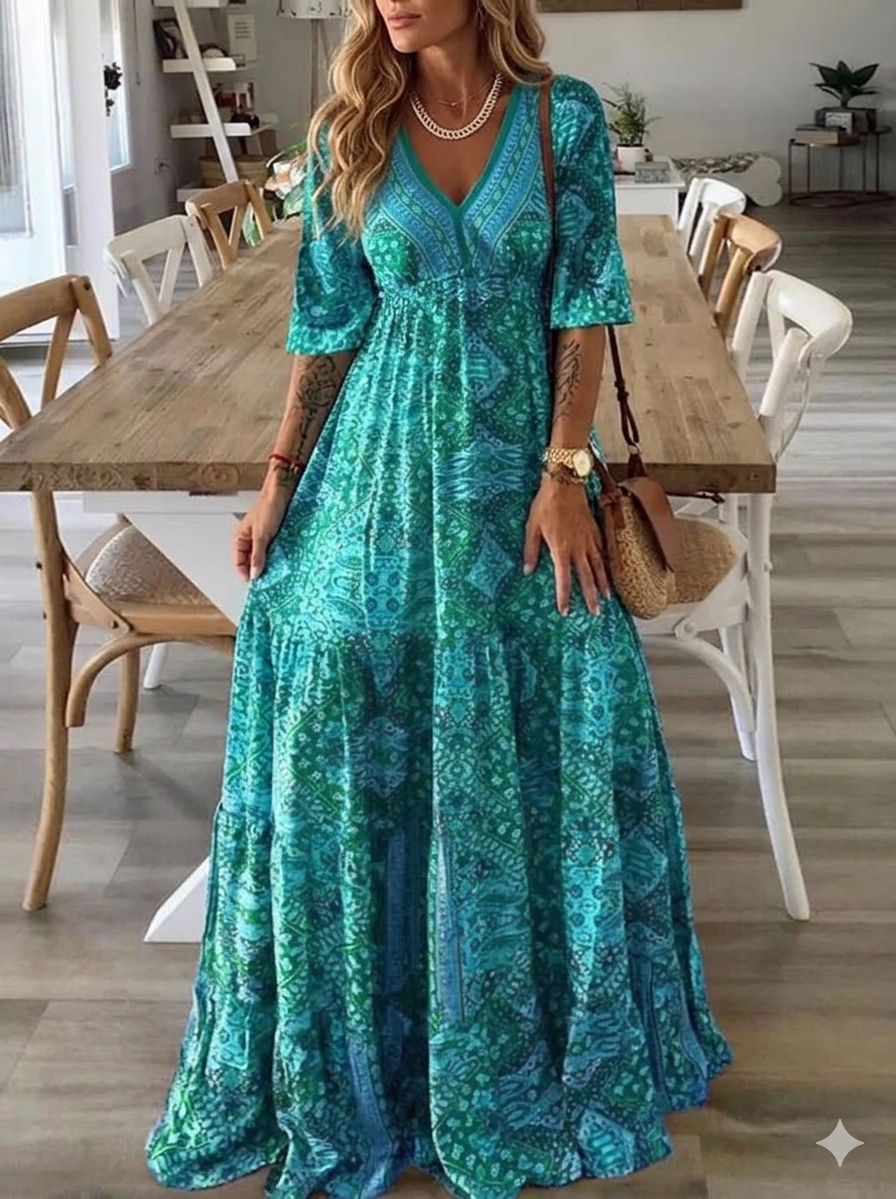 Ysavelle - Vestido boho de tacto suave