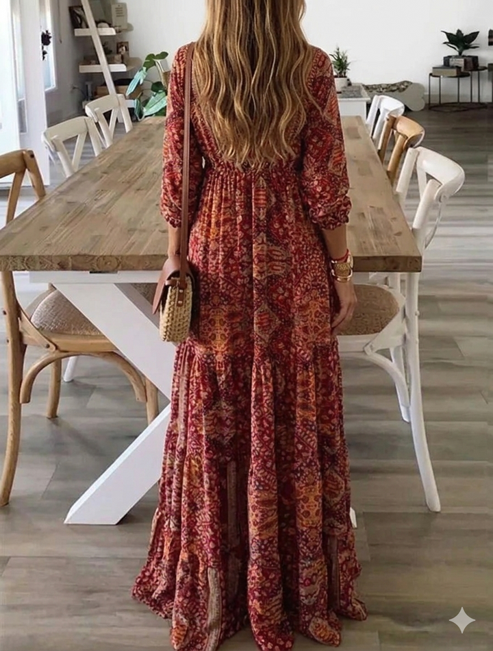 Ysavelle - Vestido boho de tacto suave