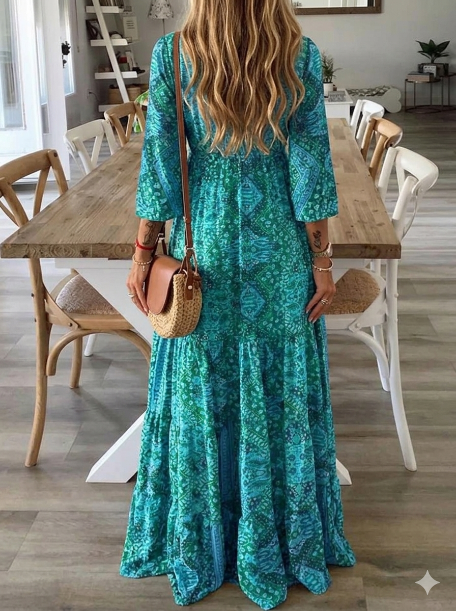 Ysavelle - Vestido boho de tacto suave