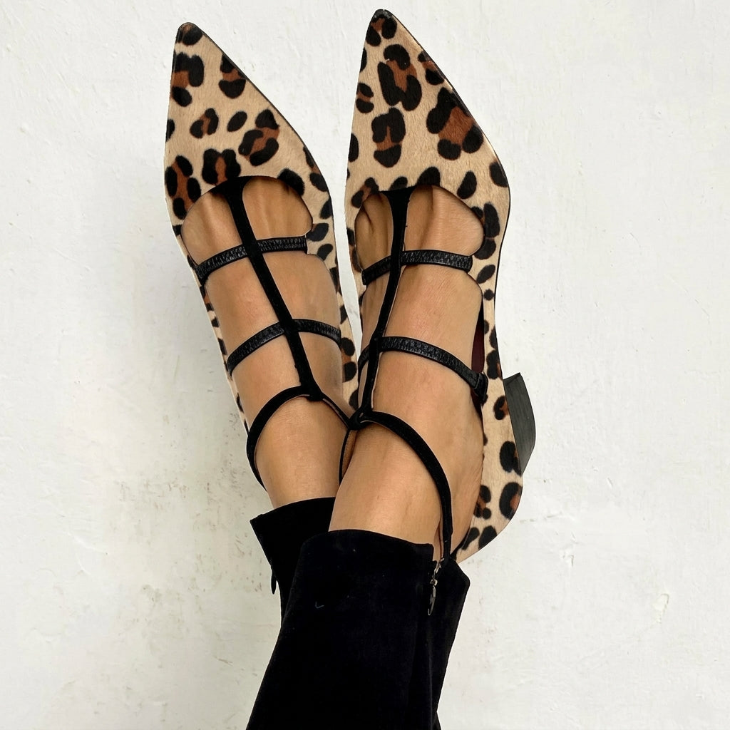 Georgina - Zapatos de tacón elegantes con estampado de leopardo